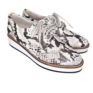Shellys London Womens Snakeskin Loafers Platform Women's Size 6